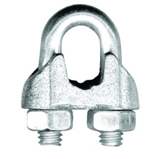 Peerless Malleable Wire Rope Clips, 1/8 in, Bright Zinc 4503140