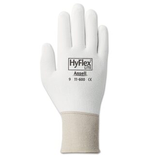 HyFlex 11-600 Palm-Coated Gloves, Size 8, White 103328