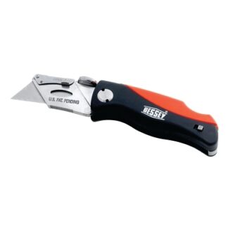 BESSEY BKPH Lock-Back Utility Knife, 6-1/4 in L, Utility Steel Blade, ABS, Red/Black DBKPH