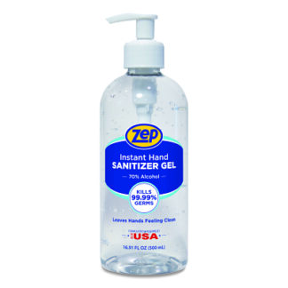 Zep Professional Instant Hand Sanitizer 70% Alcohol Gel, 500 mL, Light/Clean Scent 355801