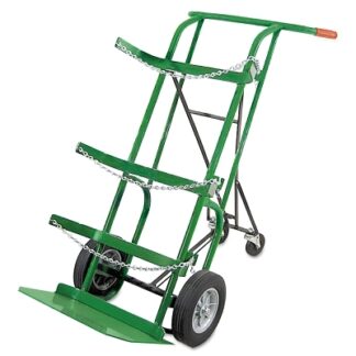 Anthony Retractable Dual-Cylinder Delivery Cart, 48 in H x 21 in W, 10 in Pneumatic/4 in Rubber Swivel Wheels 553BFRA