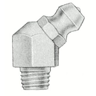 Alemite Thread Forming Fittings, Elbow - 45°, 13/16 in, Male/Male, 1/4 in 3053B