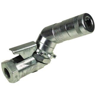 Alemite Hydraulic Coupler w/Metal Seal, 1/8 in, Female/Female, Standard 360° Swivel 6509D