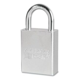 American Lock Solid Steel Padlock, 1/4 in dia, 1 in L, 3/4 in W, Silver, Keyed Alike, Keyed - XJ12 A5100KAXJ12