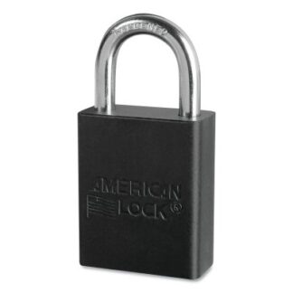 American Lock Anodized Aluminum Safety Padlock, 1/4 in dia, 1 in L, 25/32 in W, Black, Keyed Alike, Keyed - 42478 A1105KABLK42478