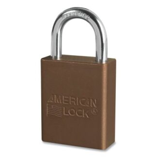 American Lock Anodized Aluminum Safety Padlock, 1/4 in dia, 1 in L, 25/32 in W, Brown, Keyed Alike, Keyed - 77648 A1105KABRN77648