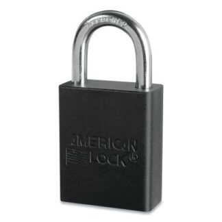 American Lock Anodized Aluminum Safety Padlock, 1/4 in dia, 1 in L, 25/32 in W, Black, Keyed Alike, Master Keyed - 57038 A1105KAMKBLK57038