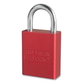 American Lock Anodized Aluminum Safety Padlock, 1/4 in dia, 1 in L, 25/32 in W, Red, Keyed Alike, Key - 33684 A1105KARED33684