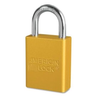 American Lock Anodized Aluminum Safety Padlock, 1/4 in dia, 1 in L, 25/32 in W, Yellow, Keyed Alike, Key - 34527 A1105KAYLW34527