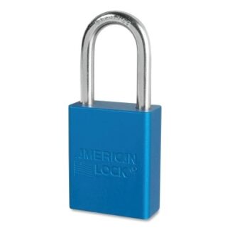 American Lock Anodized Aluminum Safety Padlock, 1/4 in dia, 1-1/2 in L, 25/32 in W, Blue, Keyed Alike, Key - 22338 A1106KABLU22338