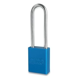 American Lock Anodized Aluminum Safety Padlock, 1/4 in dia, 3 in L, 25/32 in W, Blue, Keyed Alike, Keyed - 34527 A1107KABLU34527
