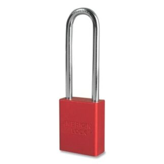 American Lock Anodized Aluminum Safety Padlock, 1/4 in dia, 3 in L, 25/32 in W, Red, Keyed Alike, Keyed - 47665 A1107KARED47665