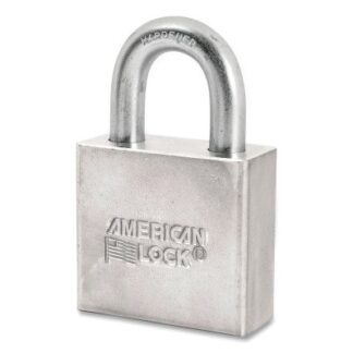 American Lock Solid Steel Padlock, 3/8 in dia, 1-1/8 in L, 3/4 in W, Silver, Keyed Alike, Keyed - 23538 A50KA23538