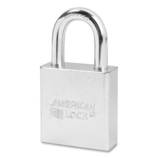 American Lock Solid Steel Padlock, 5/16 in dia, 1-1/8 in L, 3/4 in W, Silver, Keyed Alike, Keyed - 62742 A5200KA62742