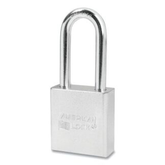 American Lock Solid Steel Padlock, 5/16 in dia, 2 in L, 3/4 in W, Silver, Keyed Alike, Keyed - 22358 A5201KA22358