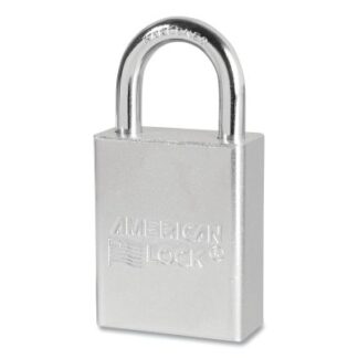 American Lock Solid Steel Padlock, 1/4 in dia, 1 in L, 3/4 in W, Silver, Keyed Different A6100