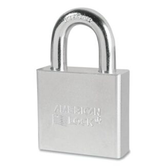 American Lock Solid Steel Padlock, 3/8 in dia, 1-1/8 in L, 3/4 in W, Silver, Keyed Different A6260