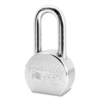 American Lock Solid Steel Padlock, 7/16 in dia, 2 in L, 15/16 in W, Silver, Keyed Different, Master Keyed - M401 A701MKM401
