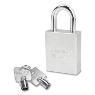 American Lock Solid Steel Padlock, 5/16 in dia, 1-1/8 in L, 3/4 in W, Silver, Keyed Alike, Keyed - 55701 A7200KA55701