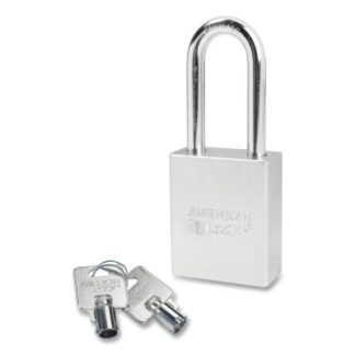 American Lock Solid Steel Padlock, 5/16 in dia, 2 in L, 3/4 in W, Silver, Keyed Alike, Keyed - 20001 A7201KA20001