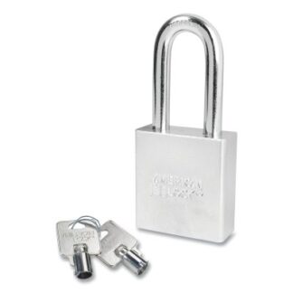 American Lock Solid Steel Padlock, 3/8 in dia, 2 in L, 3/4 in W, Silver, Keyed Alike, Keyed - 05138 A7261KA05138