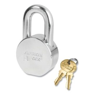 American Lock Solid Steel Padlock, 7/16 in dia, 1-1/16 in L, 3/4 in W, Keyed Alike, Keyed - E102 AH10KAE102