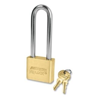 American Lock Solid Brass Padlock, 5/16 in dia, 3 in L, 3/4 in W, Keyed Alike, Keyed - E277 AL52KA-E277