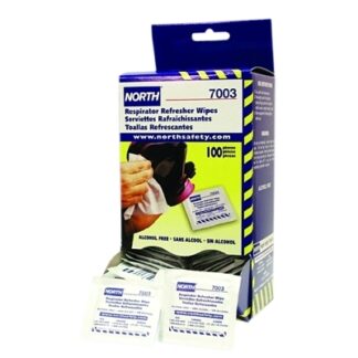 Honeywell North Respirator Cleaning Wipes, 5 in x 7 in, Includes 100 Wipes 7003H5