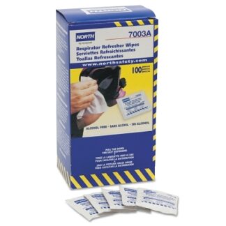 Honeywell North Respirator Refresher Wipe Pads, 9 3/4 in x 4 1/2 in, White 7003A