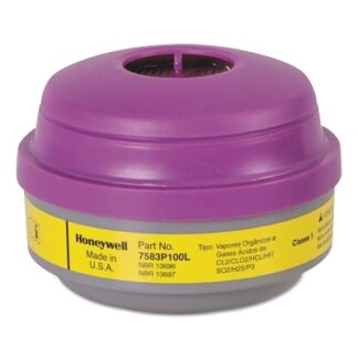 Honeywell North Combination Gas and Vapor Cartridge, Yellow/Magenta, Chlorine/Hydrogen Chloride/Organic Vapors, P100 Filter 7583P100L