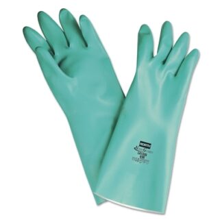 Honeywell North Nitriguard Plus Unsupported Nitrile Glove, Straight, Flocked, 10, Green LA132G10H5