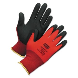 Honeywell North NorthFlex Red NF11 Foam PVC Fingers/Palm Coated Gloves, Large, Red NF119L