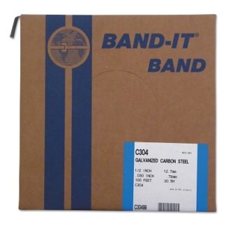 Band-It Bands, 1/2 in, 100 ft, 0.03 in, Galvanized Carbon Steel C30499