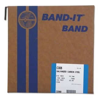Band-It Bands, 3/4 in, 100 ft, 0.03 in, Galvanized Carbon Steel C30699