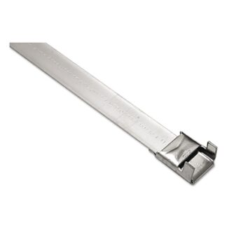Band-It BAND-FAST with Clip, 3-1/2 in dia, 3/8 in W x 16 in L, Stainless Steel 201 L22199