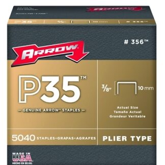 Arrow Fastener P35 Type Staple, 3/8 in L x 7/8 W, For P35 and P35S Stapler 356