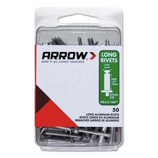 Arrow Fastener Aluminum Rivets, 1/2 x 3/16, Long RLA316IP