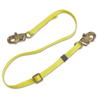 DBI-SALA Web Adjustable Positioning Lanyard, 6ft, Snap Hook Connection, 310lb Cap, Yellow 1231016