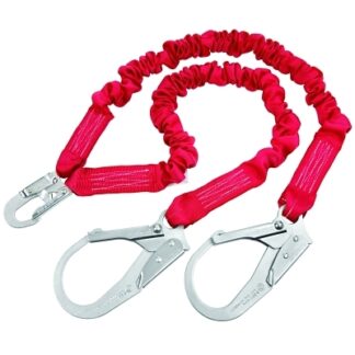 Protecta PRO Stretch Shock Absorbing Lanyard, 6 ft, Rebar Hook Connection, 2 Legs 1340161
