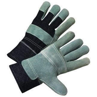 Anchor Brand Leather Palm Denim Back Gloves, Large, Pearl Gray with Stripes 85DB7563P