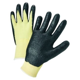 Anchor Brand Nitrile Coated Kevlar Gloves, Large, Yellow/Black 6010L