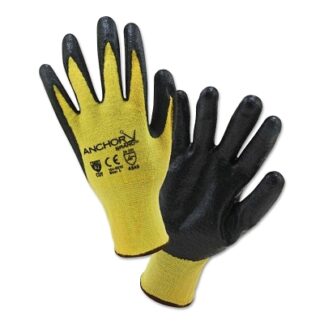 Anchor Brand Nitrile Coated Kevlar Gloves, 2X-Large, Yellow/Black 6010XXL