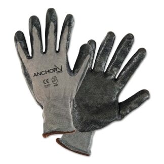 Anchor Brand Nitrile Coated Gloves, Small, Black/Gray 6020S