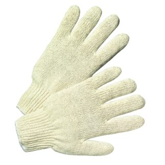 Anchor Brand 7-ga Standard Weight Seamless String-Knit Gloves, Large, Knit Wrist, Natural 35C104L