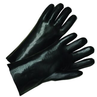 Anchor Brand PVC Coated Gloves, Standard Smooth Grip, Cotton-Knit Interlock Lining, 12 in, Large, Black 1027