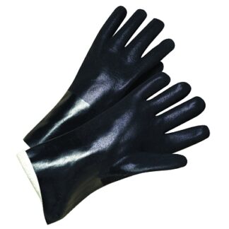 Anchor Brand PVC-Coated Jersey-Lined Gloves, Rough Grip, 12 in, Large, Black J1027RF