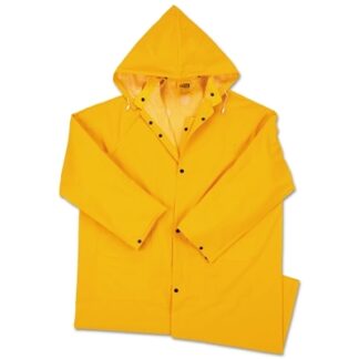 Anchor Brand 48 in Raincoat with Detachable Hood, 0.35 mm, PVC over Polyester, Yellow, 4X-Large 4148XXXXL