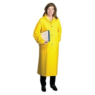Anchor Brand 48 in Raincoat with Detachable Hood, 0.35 mm, PVC over Polyester, Yellow, X-Large 4148XL