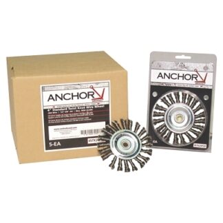 Anchor Brand Knot Wheel Brush, 4 in D x 5/8 in - 11, 0.014 in Stainless Steel Wire 94862