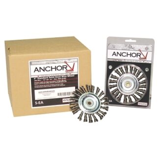 Anchor Brand Stringer Bead Wheel Brush, 4 in D x 1/4 in W, 0.02 in Stainless Steel Wire 94865